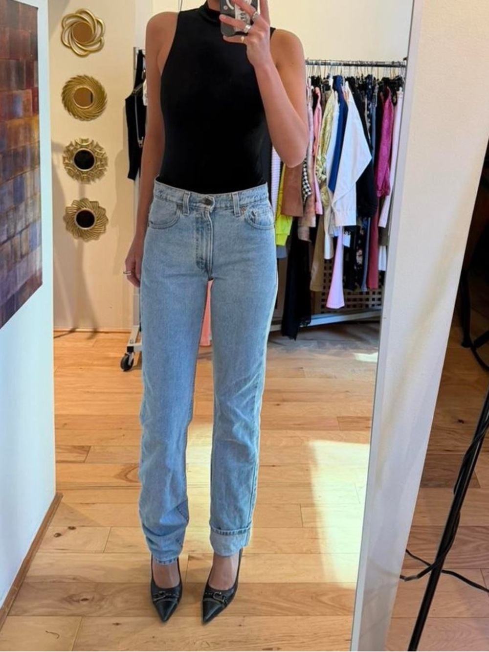 Levi's Light Blue High-Rise Straight Jeans - Women's